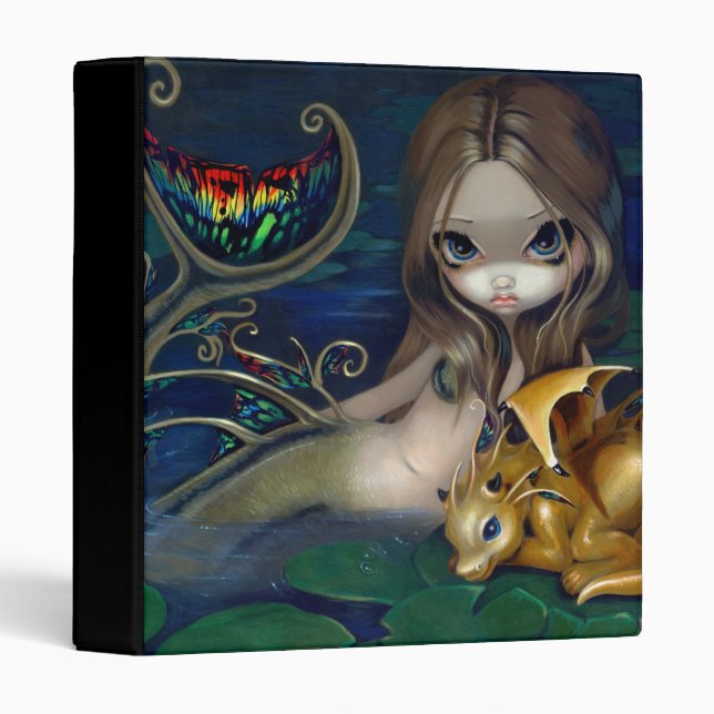 Mermaid with a Golden Dragon Binder fantasy art (Front/Spine)