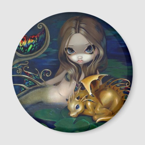 Mermaid with a Golden Dragon Magnet