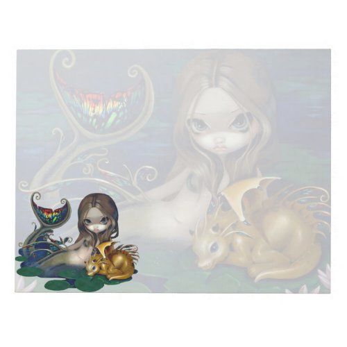 Mermaid with a Golden Dragon Notepad