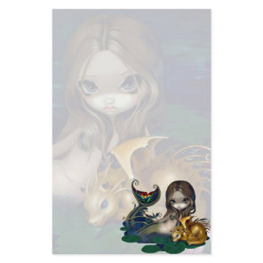 "Mermaid with a Golden Dragon" Stationery
