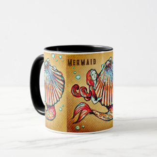 Mermaid with a Sea Shell Drawing Mug