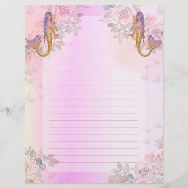 Mermaid with baby art by Renee Lavoie Letterhead (Front)