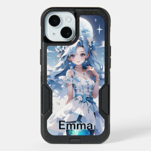 Mermaid with Blue Hair in a Blue Dress Custom Name iPhone 15 Case