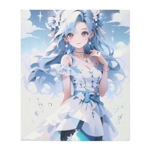 Mermaid with Blue Hair in a Blue Dress Metal Print