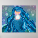 Mermaid With Bright Pearl Poster at Zazzle