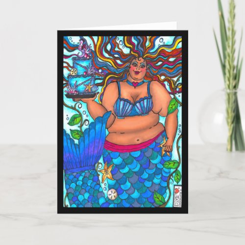 Mermaid with Cake Card