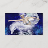 Mermaid with Dolphin Business Cards (Back)
