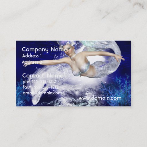 Customizable Mermaid with Dolphin Business Cards