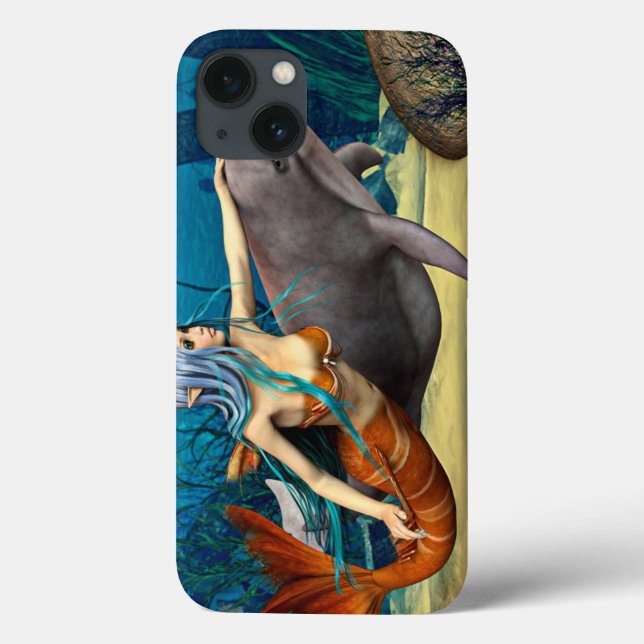 Mermaid with Dolphin Case-Mate iPhone Case (Back)