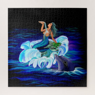 Mermaid with Dolphin Jigsaw Puzzle
