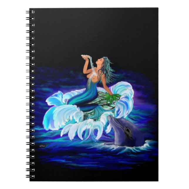 Mermaid with Dolphin Notebook (Front)