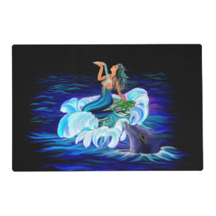 Mermaid with Dolphin Pet Mat