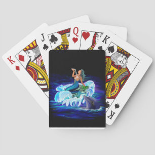 Mermaid with Dolphin Poker Cards