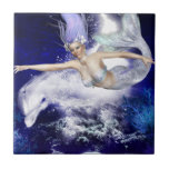 Mermaid with Dolphin Tile or Trivet