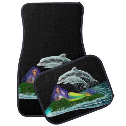 Mermaid with Dolphins Car Floor Mat