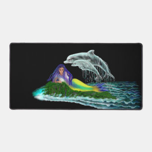 Mermaid with Dolphins Desk Mat