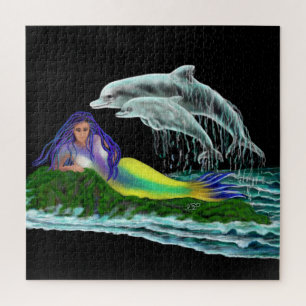 Mermaid with Dolphins Jigsaw Puzzle