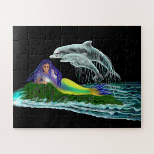 Mermaid with Dolphins Jigsaw Puzzle