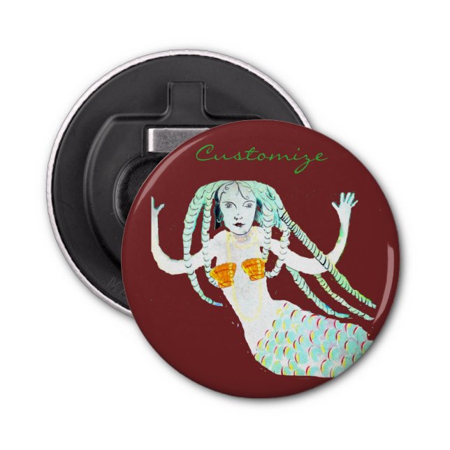 Mermaid with Dreadlocks Thunder_Cove Bottle Opener (Front)