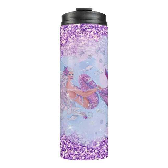 Mermaid with flowers by Renee Lavoie Thermal Tumbler (Front)