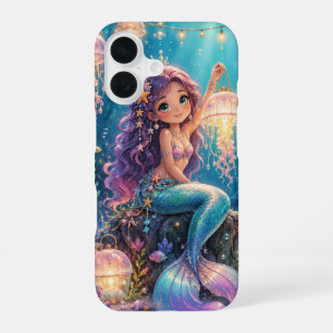 Mermaid with jellyfish lantern  iPhone 16 case