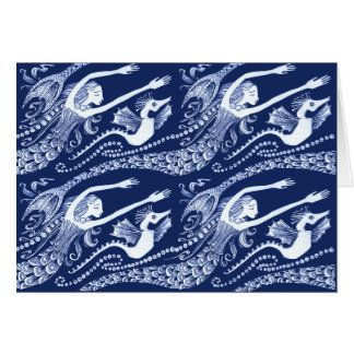 Mermaid with Pearls and Seahorse Cards