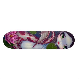 Mermaid With Pink Lotus Skateboard