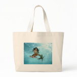 Mermaid with Sea Turtle  Budget Tote Bag