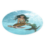 Mermaid with Sea Turtle  Stickers