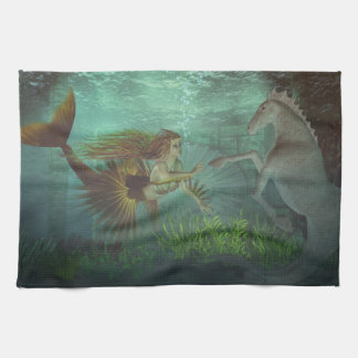 mermaid with seahorse towel