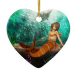 Mermaid with Shipwreck Ceramic Ornament