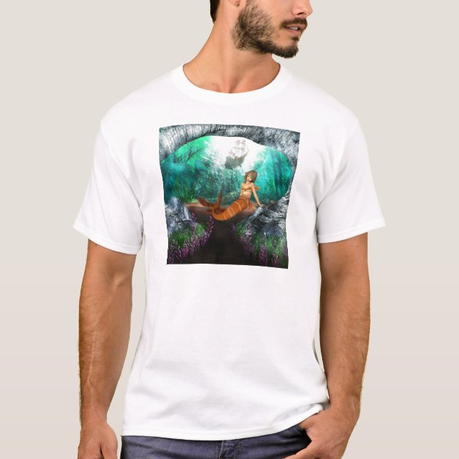 Mermaid with Shipwreck T-Shirt (Front)