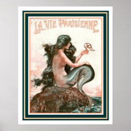 Mermaid with Shoe La Vie Parisienne 16 x 20 Poster