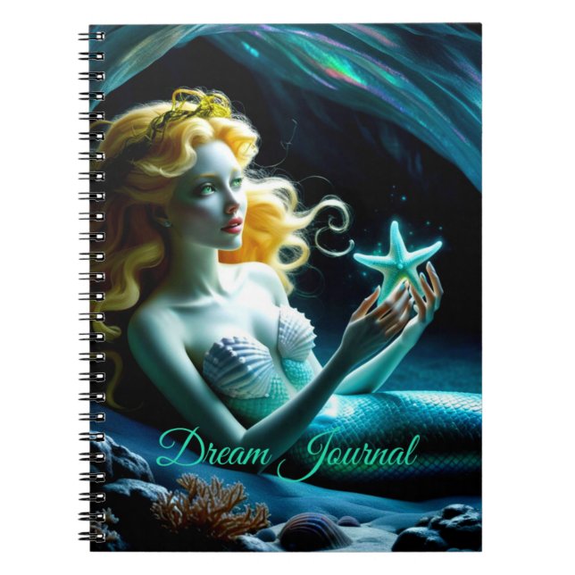 Mermaid With Starfish in Cave Dream Journal (Front)
