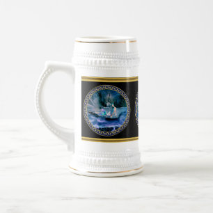 Mermaid with turquoise hair beer stein