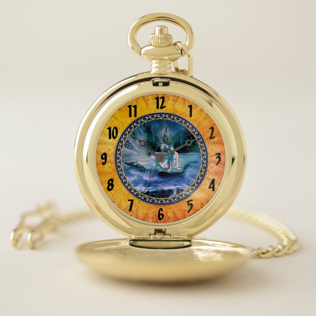 Mermaid with turquoise hair pocket watch (Inside)
