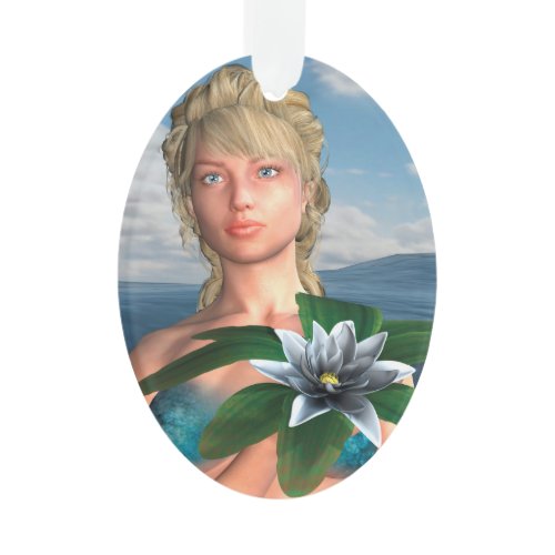 Mermaid with Water Lily Flower Ornament