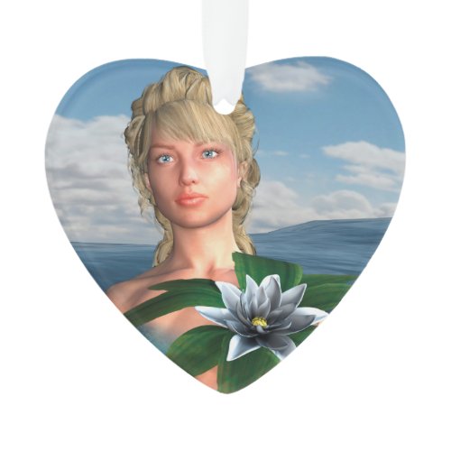 Mermaid with Water Lily Flower Ornament
