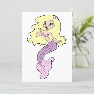 Mermaid With Yellow Hair Invitation