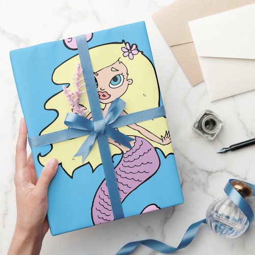 Mermaid With Yellow Hair Wrapping Paper