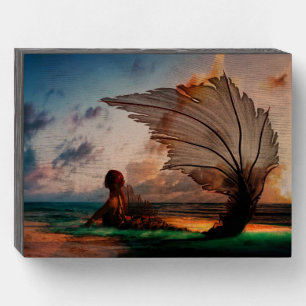 Mermaid Wood Box Sign