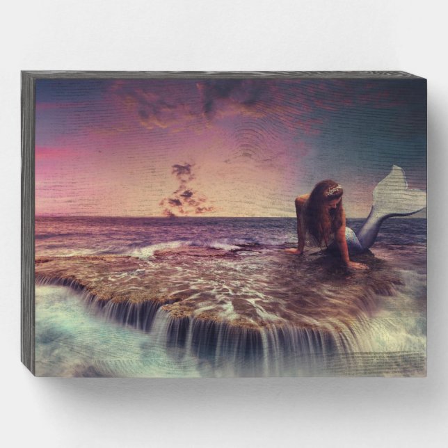 Mermaid Wood Box Sign (Front Horizontal)