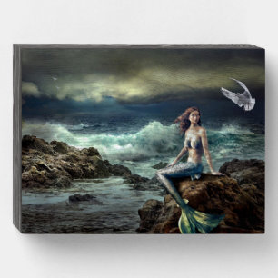 Mermaid Wood Box Sign
