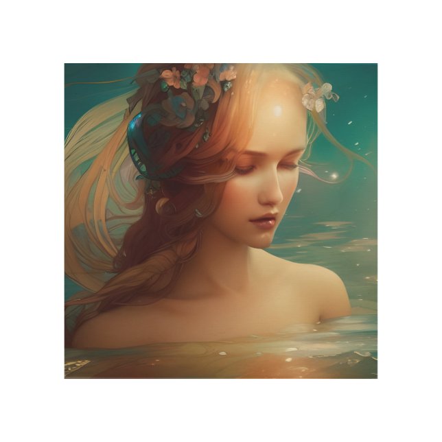 Mermaid  wood wall art (Front)