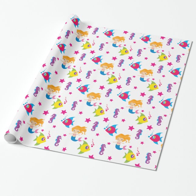 Mermaid Wrapping Paper (Unrolled)
