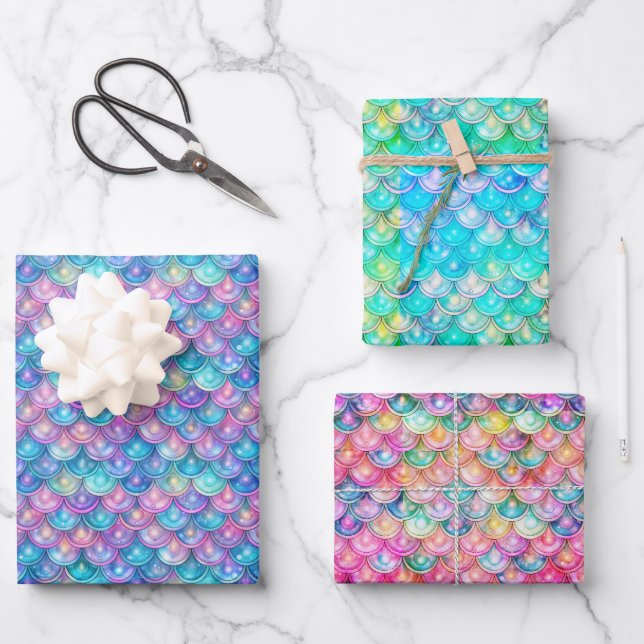 Mermaid Wrapping Paper, Under the Sea Gift Wrap (Front)