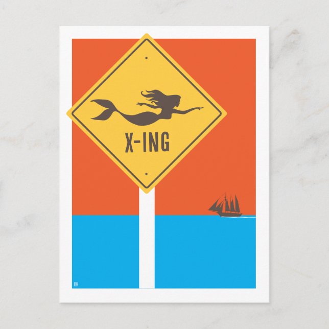 Mermaid X-ing Postcard (Front)