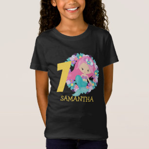 Mermaid yellow 7th birthday  T-Shirt