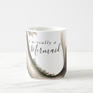 #MermaidLife Im Really a Mermaid Rose Gold Tail Coffee Mug