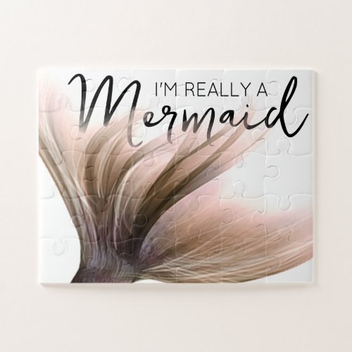 MermaidLife Im Really a Mermaid  Rose Gold Tail Jigsaw Puzzle